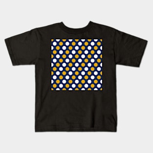 Blue Gold White Dots 1 Kids T-Shirt